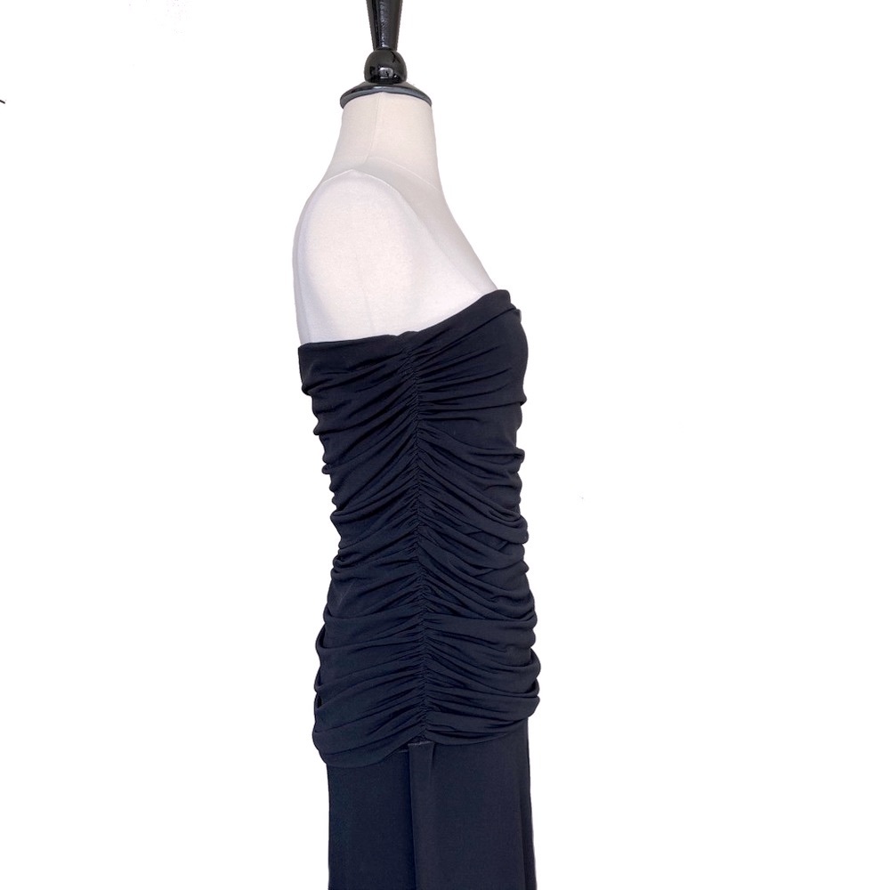 NBW EVO VORRÒ Black strapless ruched top & wide leg jumpsuit size medium - Picture 6 of 10